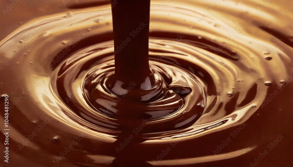 Macro Shot of Pouring Melted Hot Chocolate in Close-up. Abstract Dessert Food Background. Macro Shot of Pouring Melted Hot Chocolate in Close-up. Abstract Dessert Food Background.