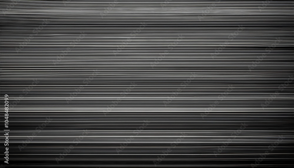 Fototapeta premium Abstract Black and White Horizontal Lines Background. Minimalist Linear Pattern Texture for Technology, Architecture, and Optical Illusion Concepts in Web and Graphic Design Projects