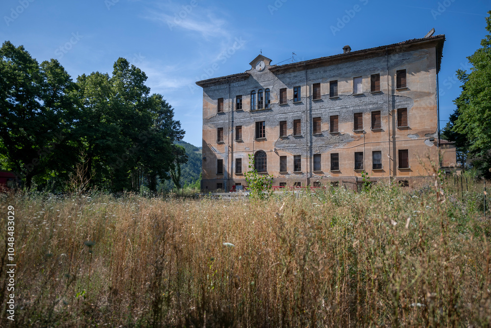 Forgotten Building in Northern Italy The Old Abandoned Seminary with a Blue Chapel Forgotten Building in Northern Italy The Old Abandoned Seminary with a Blue Chapel