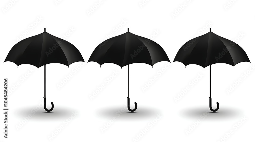 Simple Black Umbrella Vector Icons Collection Simple Black Umbrella Vector Icons Collection