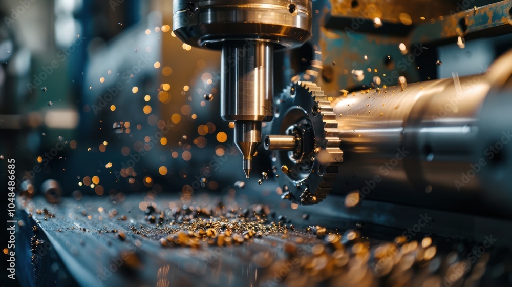 Close-Up of a CNC Machine Cutting Metal with Sparks Flying Close-Up of a CNC Machine Cutting Metal with Sparks Flying