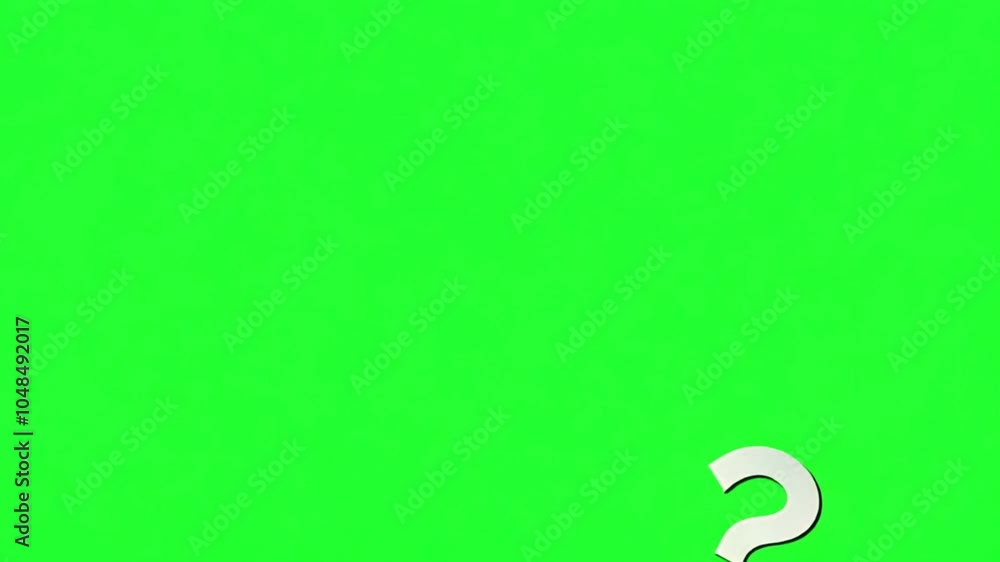 Question marks flying on green screen. Question marks Animation moving ...