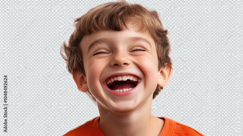 Portrait of a happy kid smiling and laughing, isolated on transparent background Portrait of a happy kid smiling and laughing, isolated on transparent background