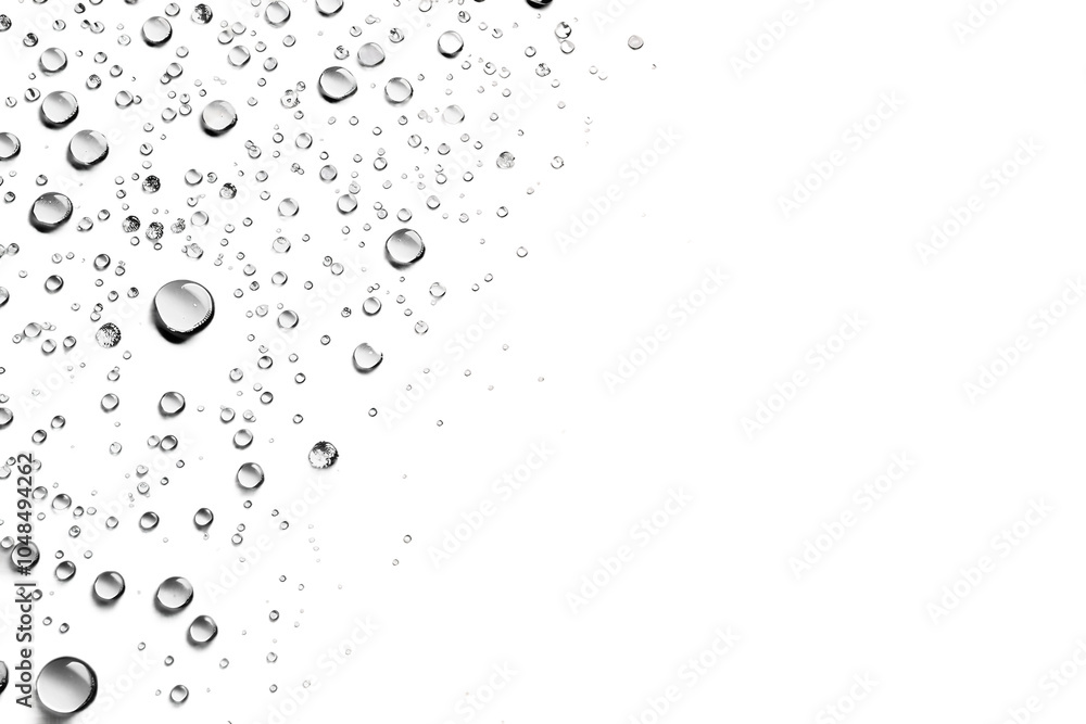 Micro shot of condensation droplets forming on a surface isolated on transparent background Micro shot of condensation droplets forming on a surface isolated on transparent background