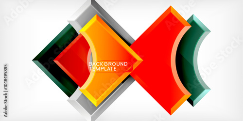 Free Download Square, arrow shapes with round elements Vector Illustration For Wallpaper, Banner, Background, Card, Book Illustration, landing page - GFXLoad