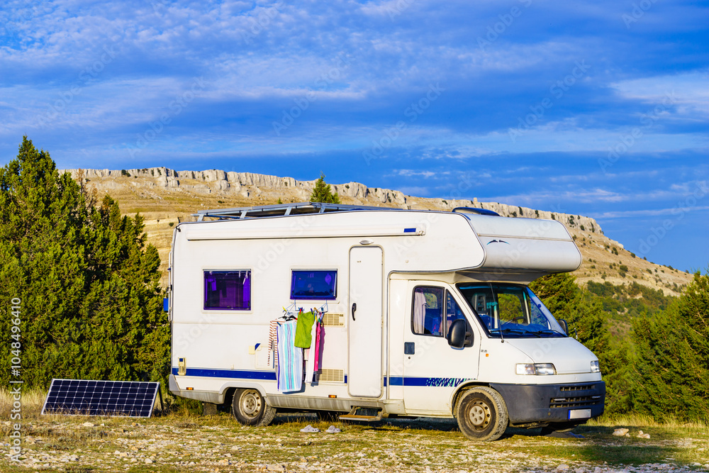 Laundry and solar panel at caravan Laundry and solar panel at caravan