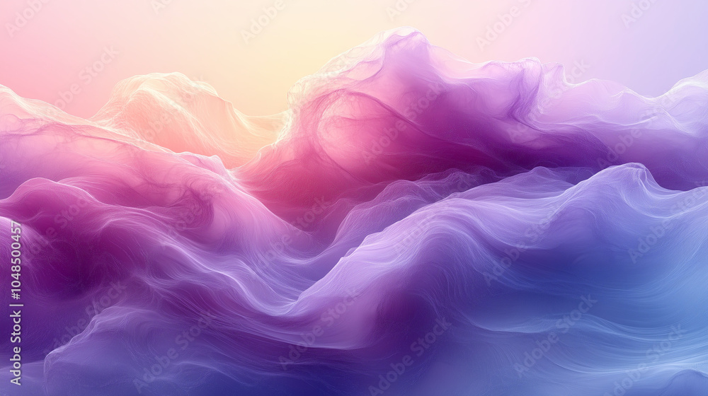 Ethereal abstract waves in purple, blue and flesh gradient with soft smooth movement Ethereal abstract waves in purple, blue and flesh gradient with soft smooth movement