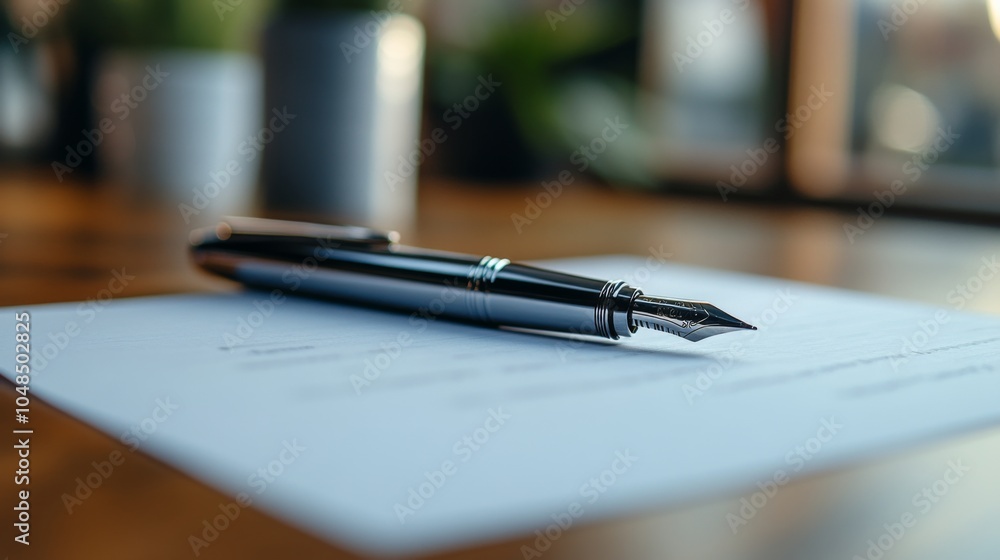 Fototapeta premium Fountain Pen on Document