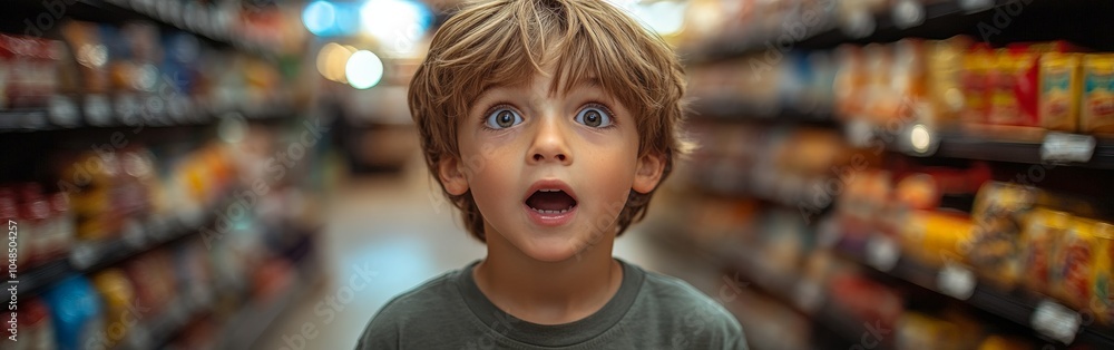 Frustrated Child Throwing a Tantrum in a Busy Grocery Store Frustrated Child Throwing a Tantrum in a Busy Grocery Store