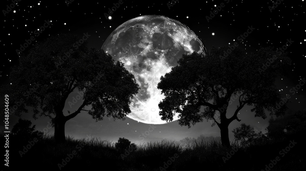 Fototapeta premium Mystical Night Landscape