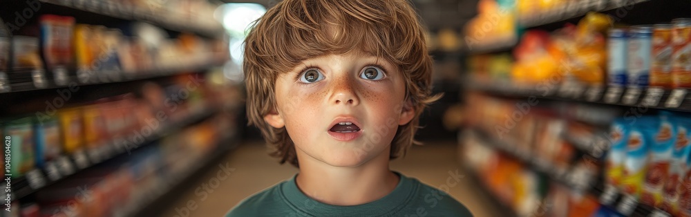 Frustrated Child Throwing a Tantrum in a Busy Grocery Store Frustrated Child Throwing a Tantrum in a Busy Grocery Store