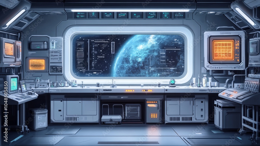 Obraz premium Futuristic Space Station Interior