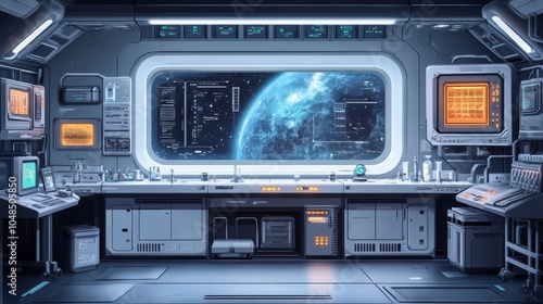 Futuristic Space Station Interior