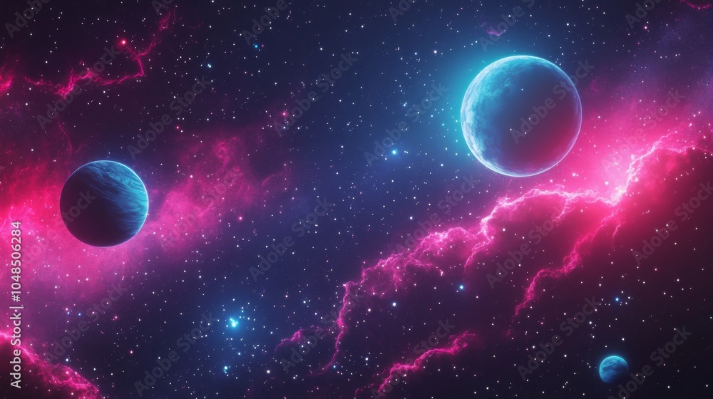 Stunning Cosmic Nebula with Planets Stunning Cosmic Nebula with Planets