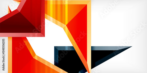 Free Download Abstract background color triangles and arrows composition. Vector Illustration For Wallpaper, Banner, Background, Card, Book Illustration, landing page - GFXLoad