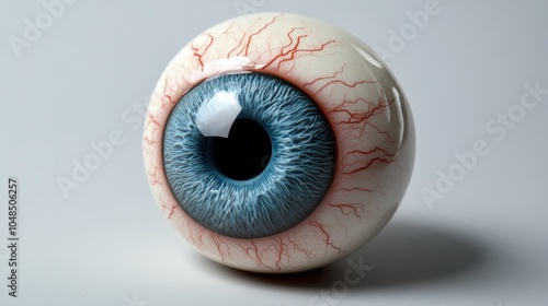 Bild auf Leinwand A close-up of a fake eyeball with a blue iris.