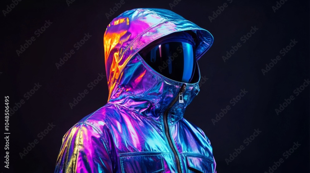 Futuristic Neon Jacket Portrait Futuristic Neon Jacket Portrait