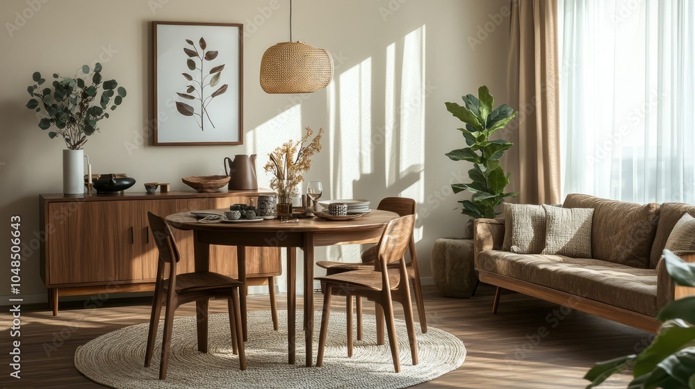 Cozy Modern Dining Room with Natural Decor