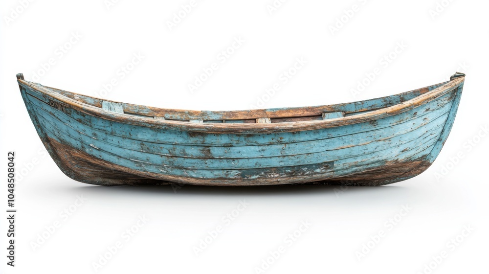 Old Wooden Boat Isolated on White Old Wooden Boat Isolated on White