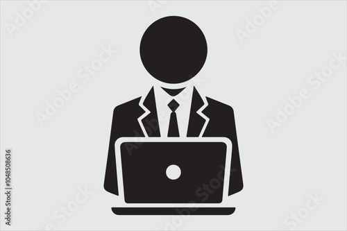 Silhouette of a person sitting behind a laptop.