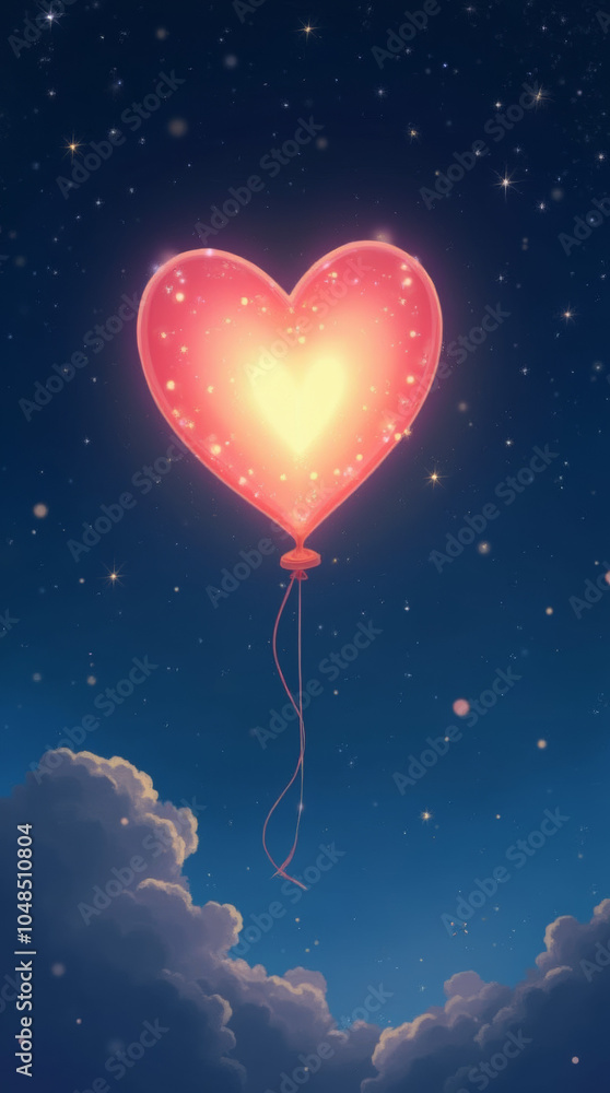 Herzförmiger Ballon im Abendhimmel
Herzförmiger Ballon im Abendhimmel