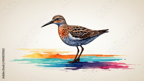 A simple yet expressive doodle of a sandpiper bird, drawn by hand.