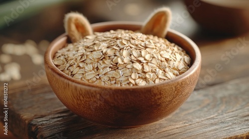 Oats in a Bowl with Bunny Ears