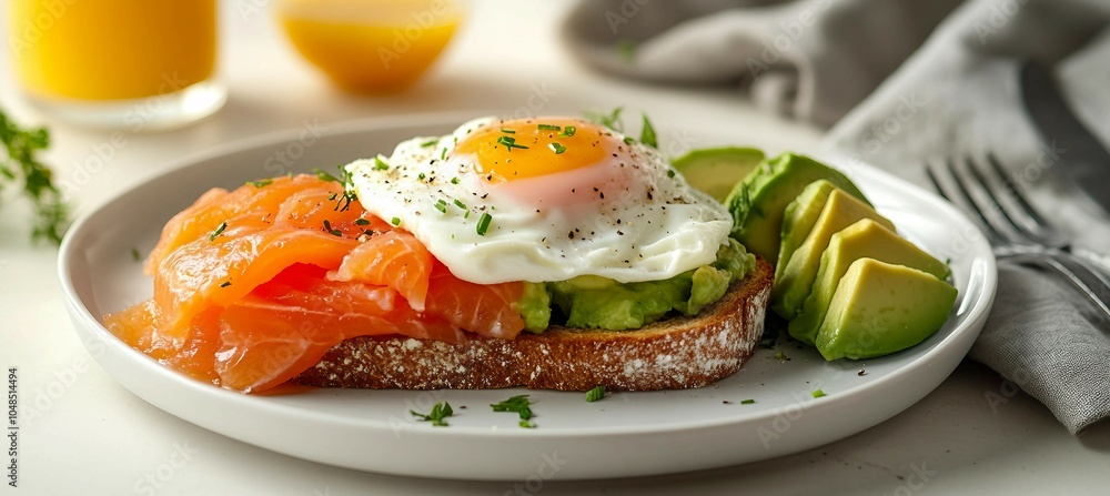 Smoked Salmon, Avocado, and Fried Egg Toast Smoked Salmon, Avocado, and Fried Egg Toast