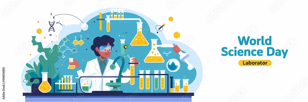 Fototapeta premium Creative World Science Day Illustration for Educational Posters and Media