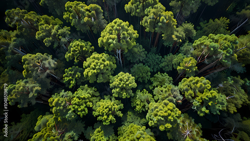 Top View Of phenomenon of Crown Shyness