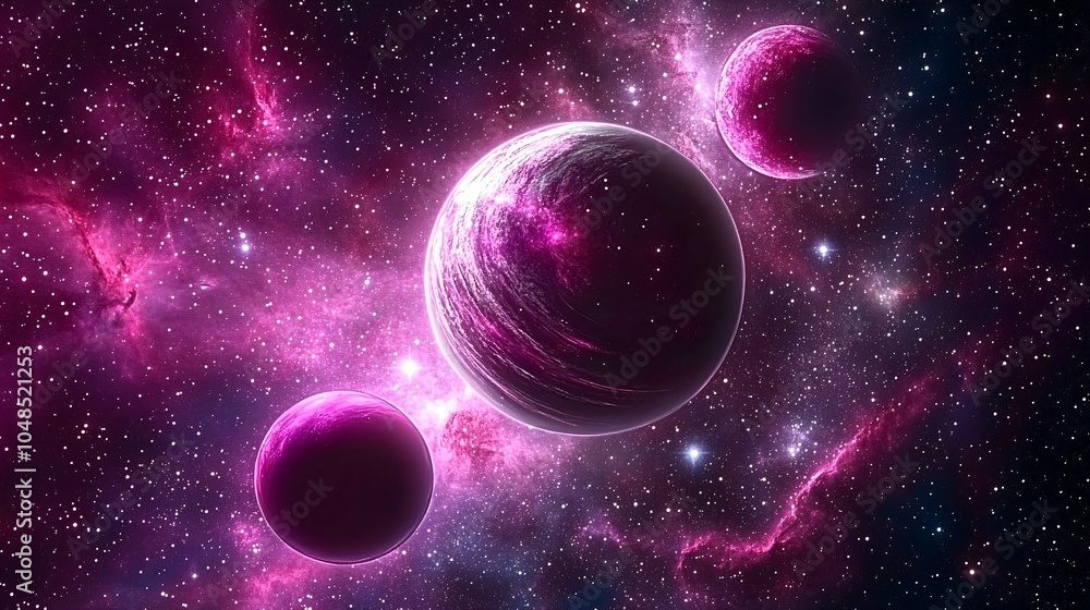 Fototapeta premium cosmic violet blue sky with nebulae. cinematic lighting