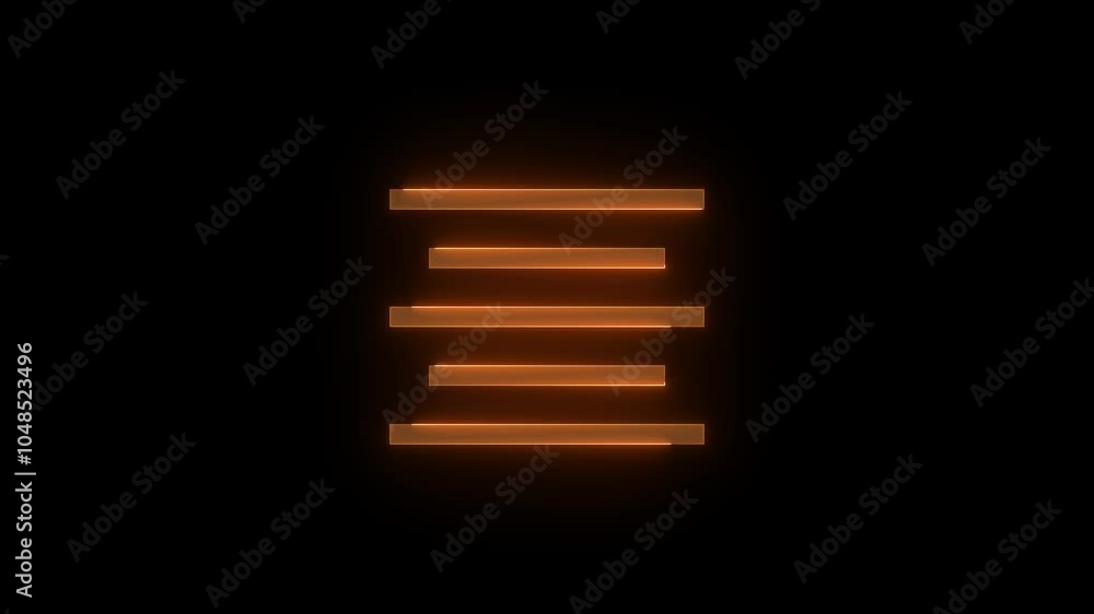 Align center line stroke icon glowing neon brown color animation Align center line stroke icon glowing neon brown color animation
