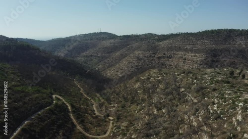 Aerial video over hakdoshim forest Israel photo