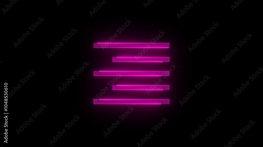 Align right line stroke icon glowing neon pink color animation Align right line stroke icon glowing neon pink color animation