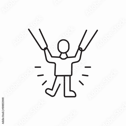 kid parents walking icon sign vector