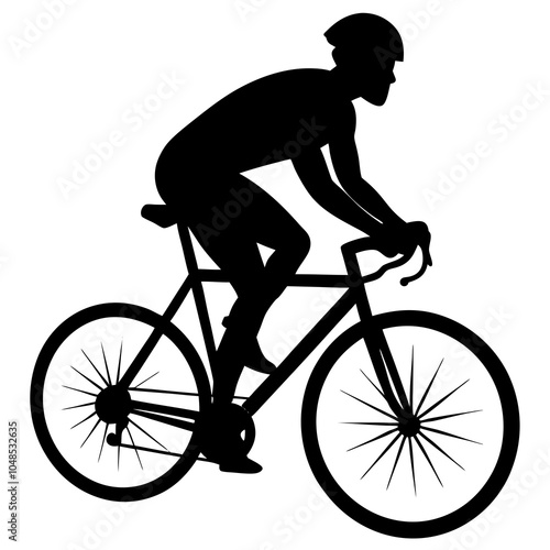 a cyclist silhouette vector on a white background