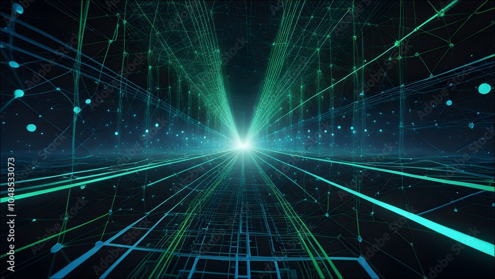 A futuristic AI visualization that highlights pattern recognition, showing intricate digital patterns emerging from data points in a dark, high-tech environment. A futuristic AI visualization that highlights pattern recognition, showing intricate digital patterns emerging from data points in a dark, high-tech environment.