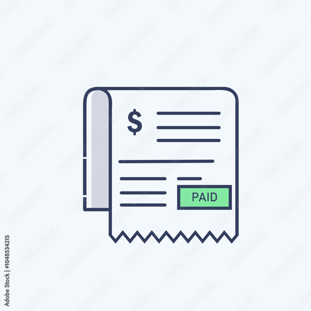 Invoice Paid icon vector art image. Invoice Paid icon vector art image.