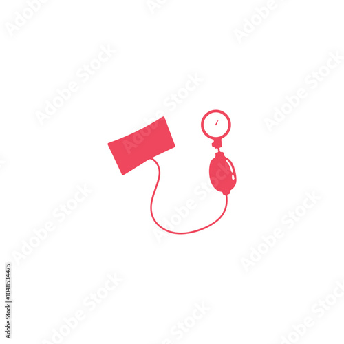 BP Cuff Sphygmomanometer Vector Icon Illustration
