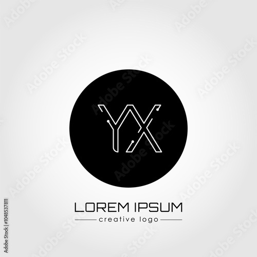 The creative logo is the letter Y and X. A design element of a logo, business card, corporate sign or monogram. The idea of a thematic design