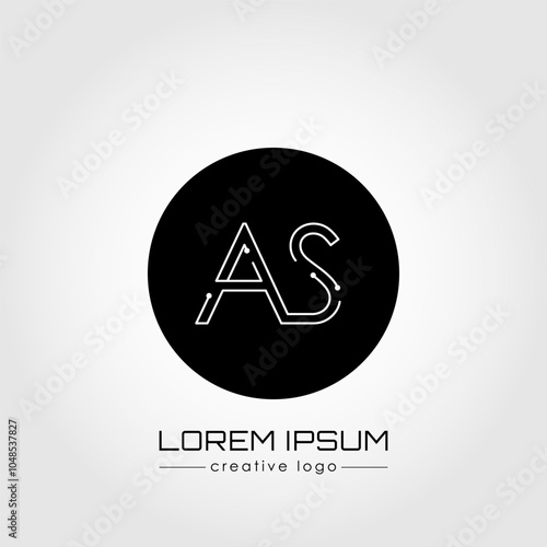 The creative logo is the letter A and S. A design element of a logo, business card, corporate sign or monogram. The idea of a thematic design