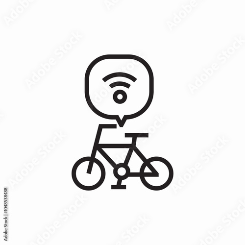 bicycle wireless connection icon sign vector