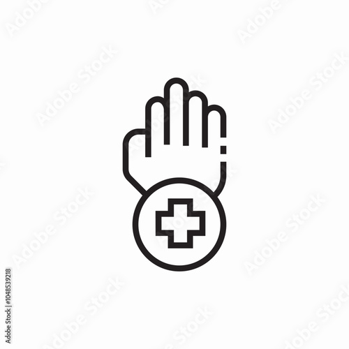 first aid hand icon sign vector