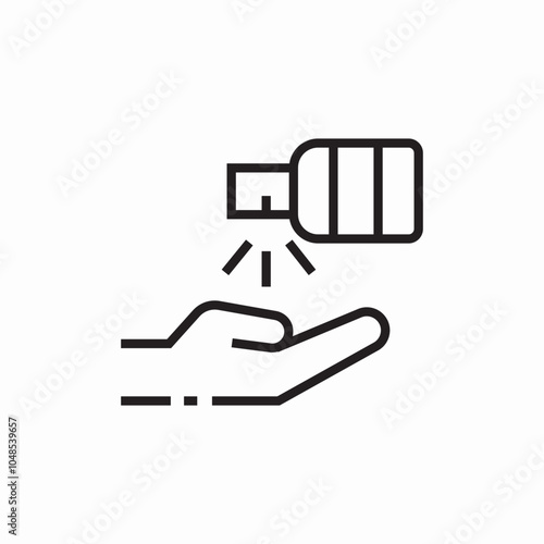 hand alcohol spray icon sign vector
