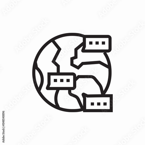 world globe foreign languages icon sign vector