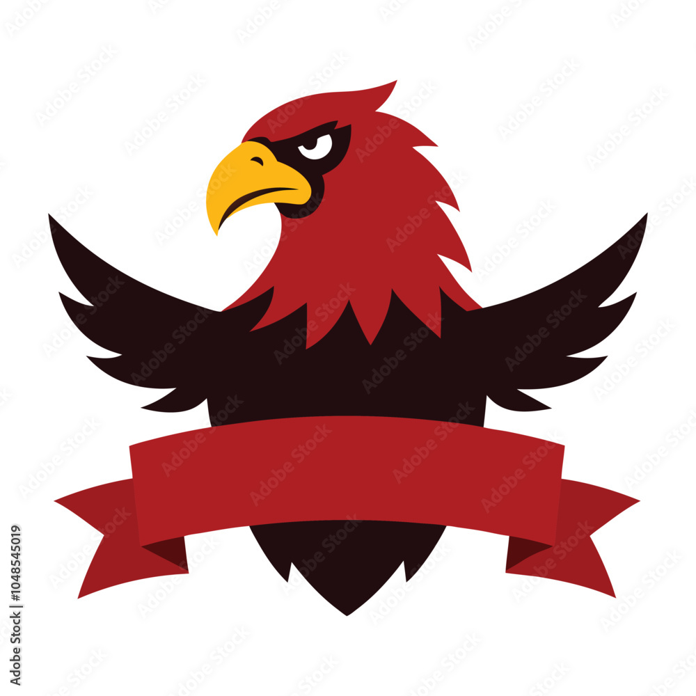 Obraz premium Powerful Eagle Emblem with Banner for Logo Designs