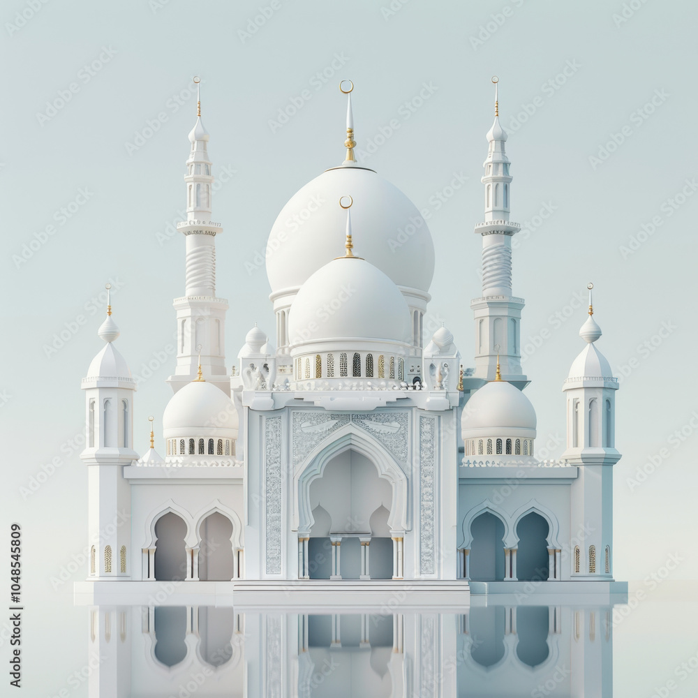 Fototapeta premium A 3D white mosque