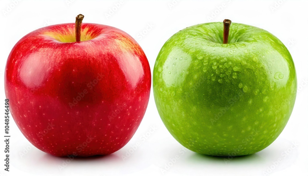 red and green apples, close-up, isolated on white background red and green apples, close-up, isolated on white background