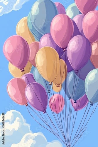 Wallpaper Mural Colorful Balloon Bouquet in the Sky Torontodigital.ca