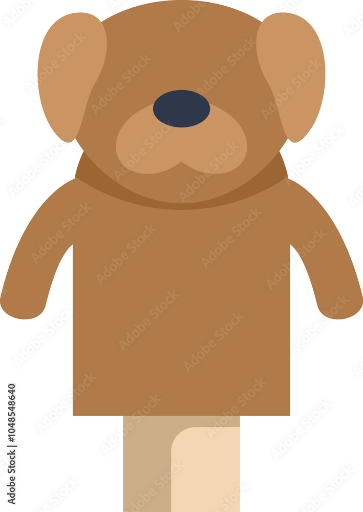 Simple vector illustration of a puppet show prop featuring a brown dog Simple vector illustration of a puppet show prop featuring a brown dog